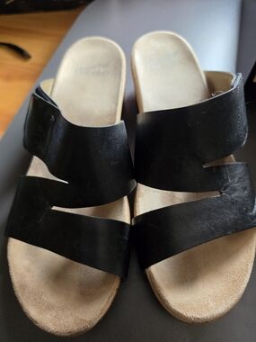 Dansko Black Double-Strap Slide Sandals